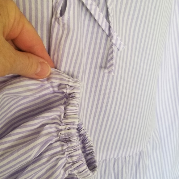 Eloquii 100% cotton tiered long sleeve dress flounce - Picture 4 of 10